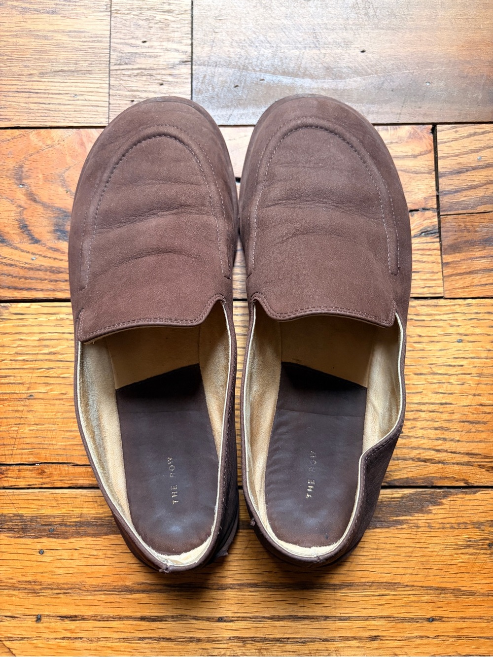 THE ROW Canal Loafer in Brown Nubuck Leather sz 36